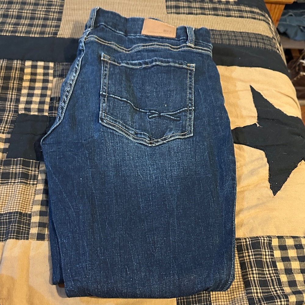 BKE Men's Dark Blue Straight Jeans